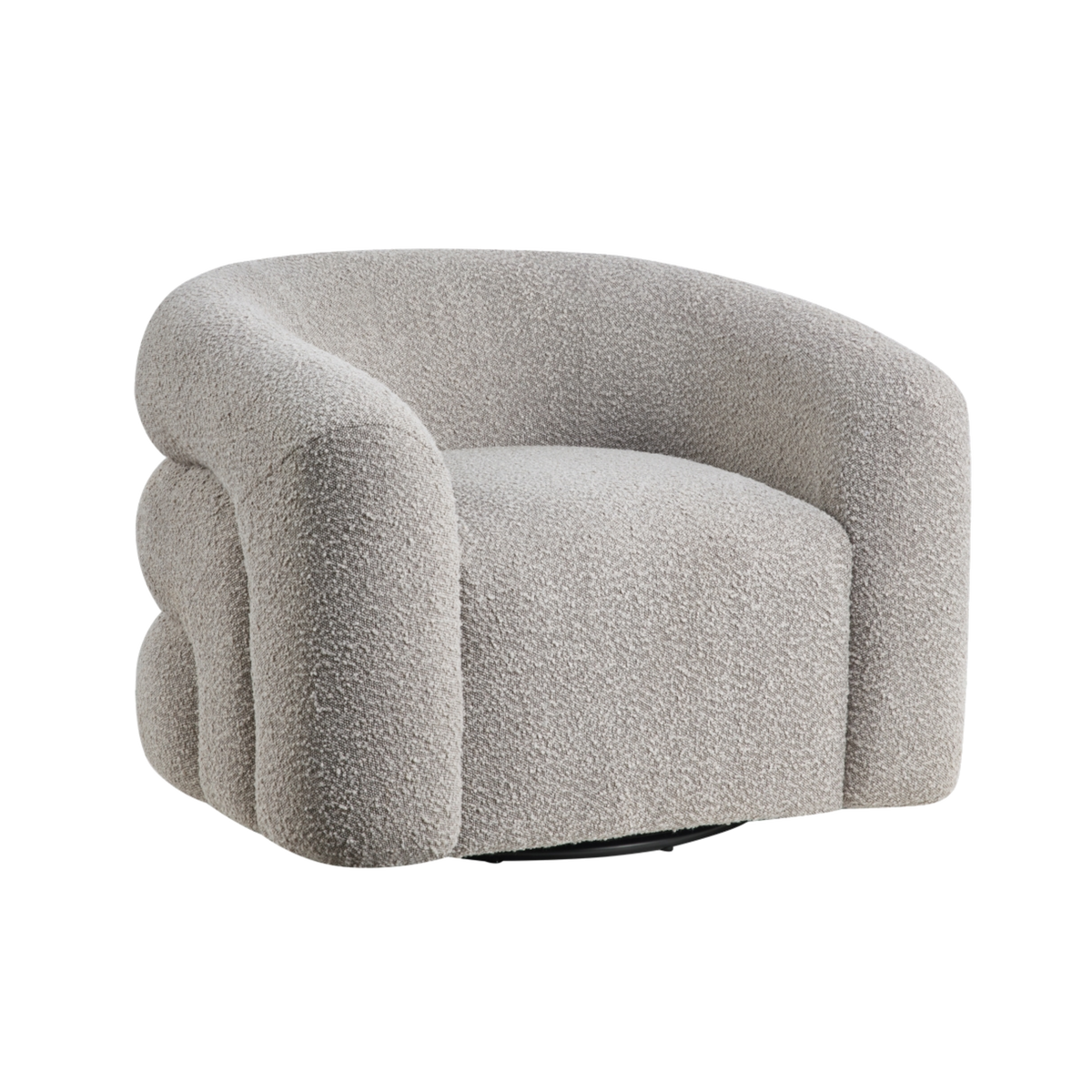 Caldera Boucle Swivel Chair complete front view