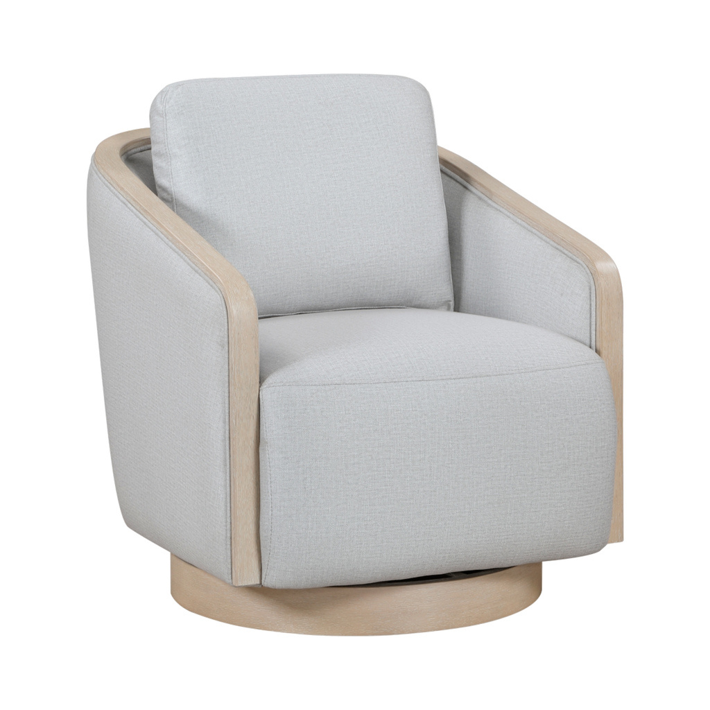Hugo Textured Fabric Swivel Chair complete front view