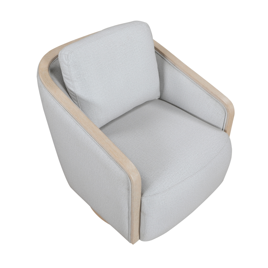 Hugo Textured Fabric Swivel Chair side view