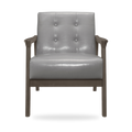 Alby faux leather accent chair complete front view