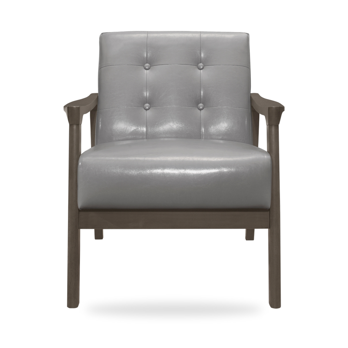 Alby faux leather accent chair complete front view
