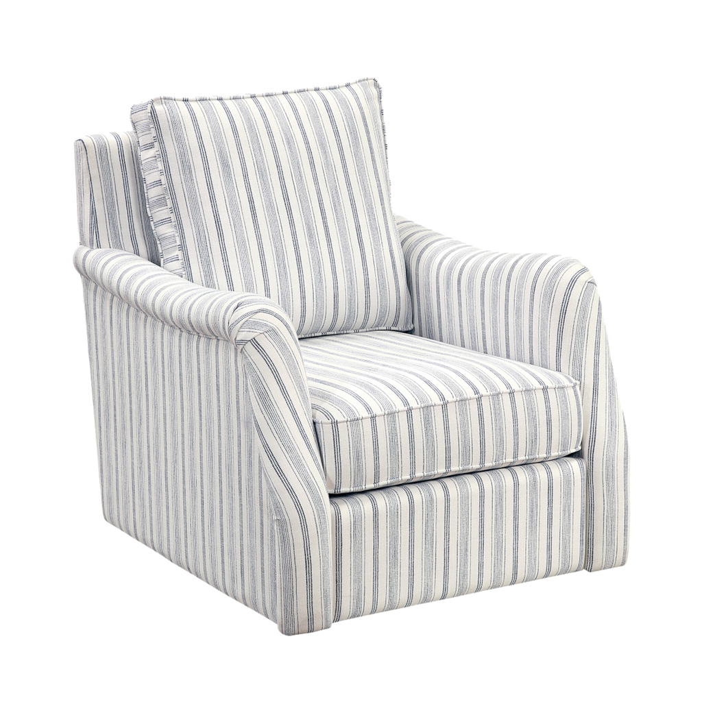 Bowden Textured Fabric Swivel Chair front view