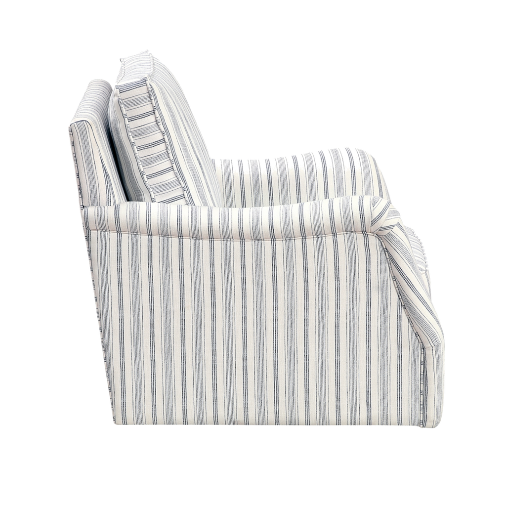 Bowden Textured Fabric Swivel Chair side view