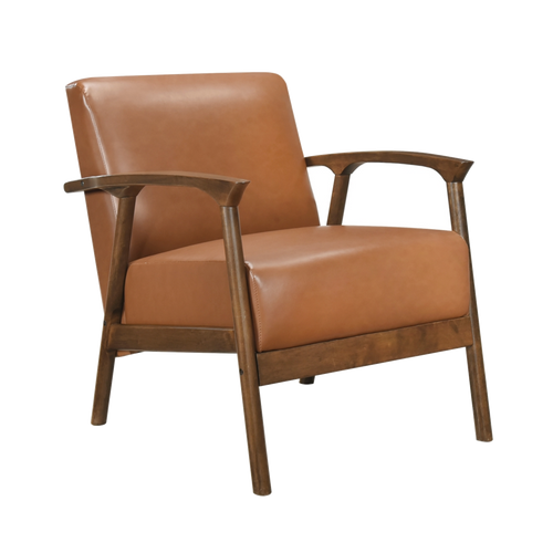 Eli Faux Leather Accent Chair front view