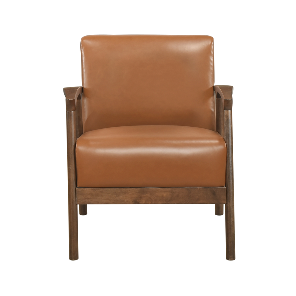 Eli Faux Leather Accent Chair 45 degree view