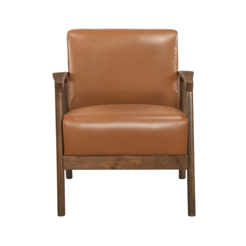 Eli Faux Leather Accent Chair 45 degree view
