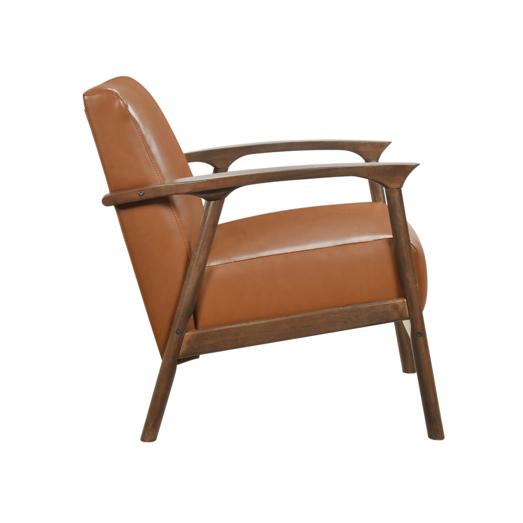 Eli Faux Leather Accent Chair side view
