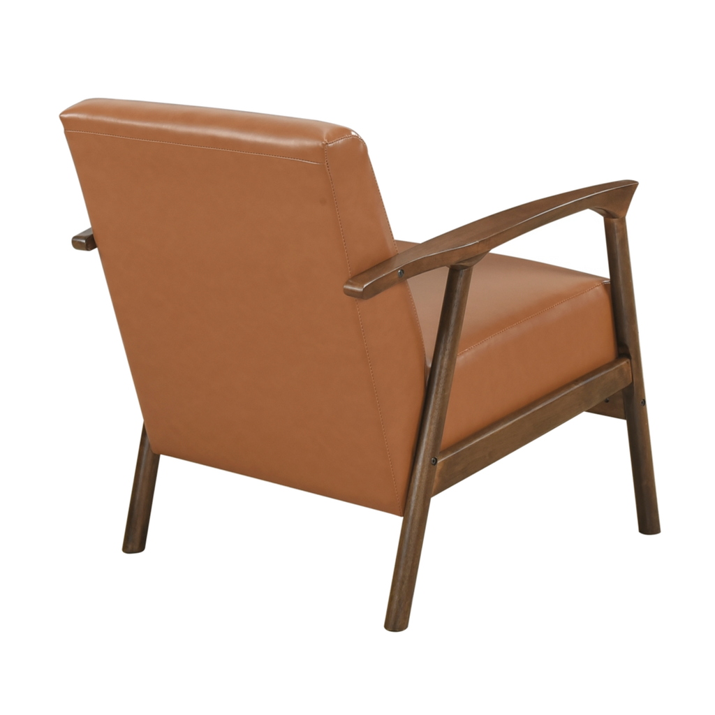 Eli Faux Leather Accent Chair rear side view