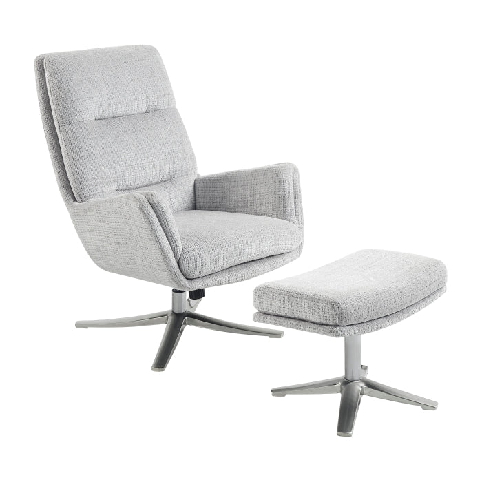 Parker Swivel Chair with Ottoman (1159GY)