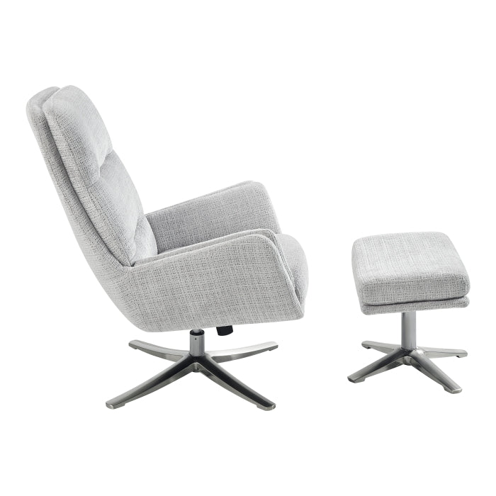 Parker Swivel Chair with Ottoman (1159GY)