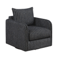 Pinstripe Textured Fabric Swivel Chair complete front view
