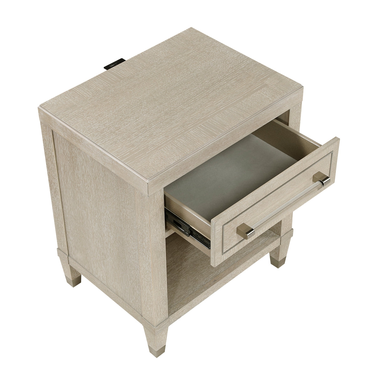 Genoa Night Stand - open drawer view