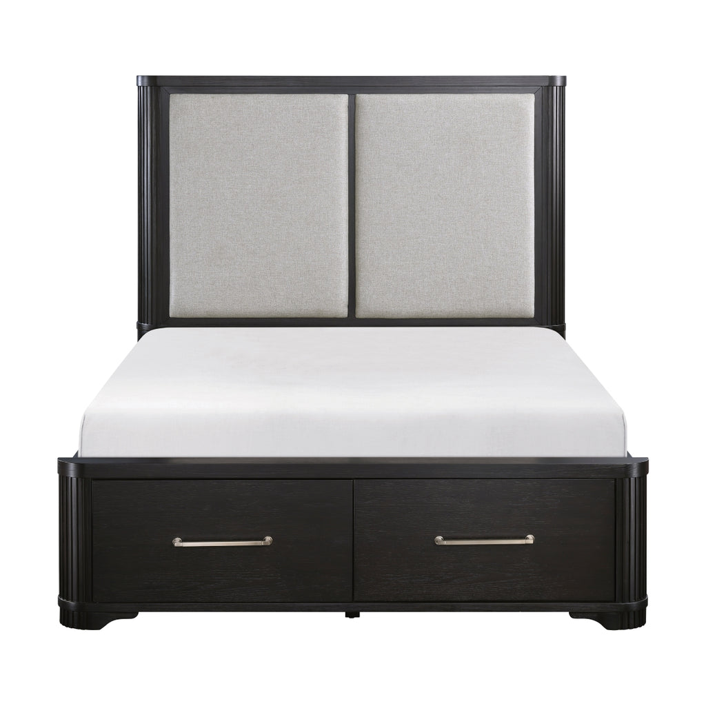 Queen Platform Bed with Footboard Storage - Gilbert - product view 1