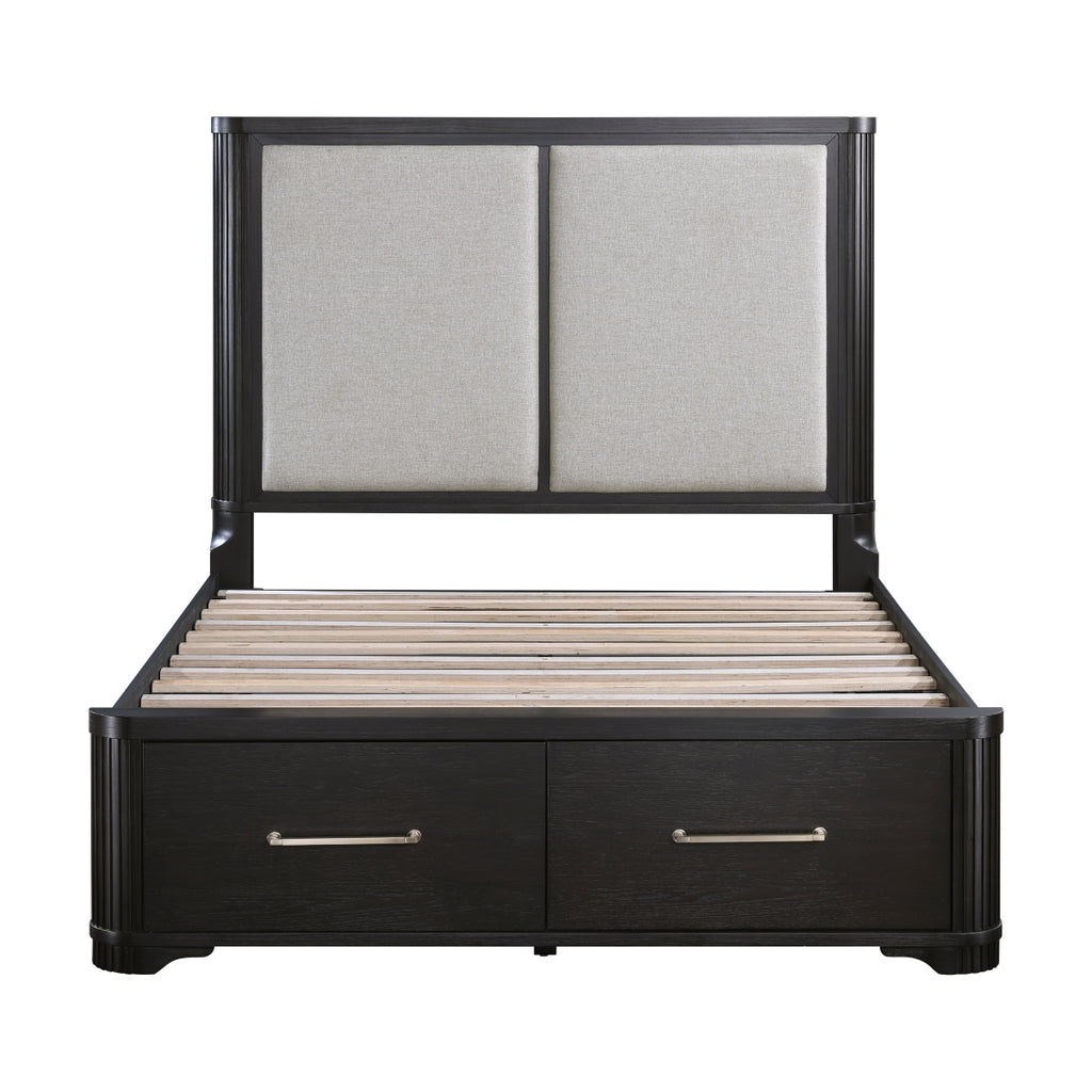 Queen Platform Bed with Footboard Storage - Gilbert - product view 2