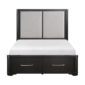 Queen Platform Bed with Footboard Storage - 1381-1* - front product view