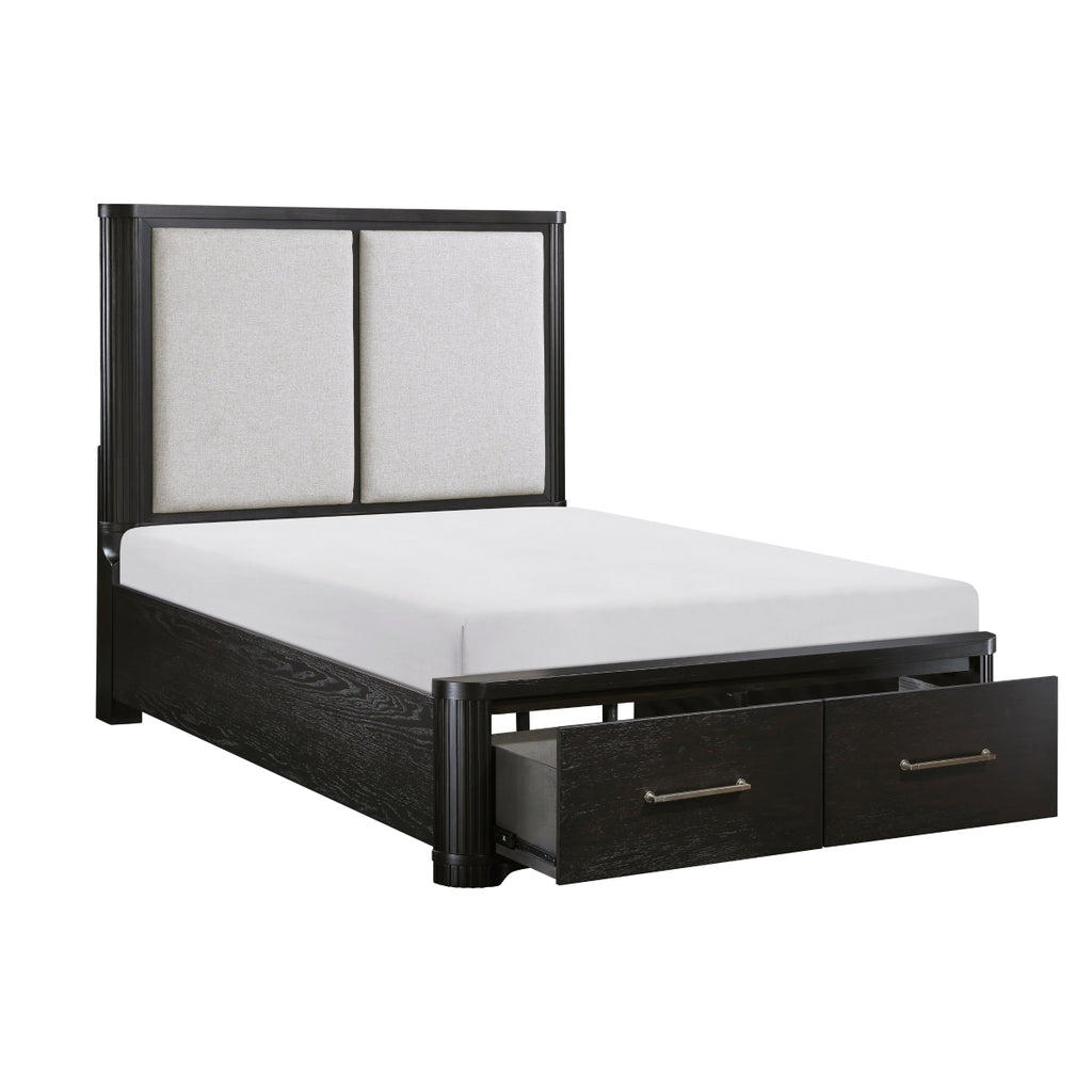 Queen Platform Bed with Footboard Storage - Gilbert - product view 7