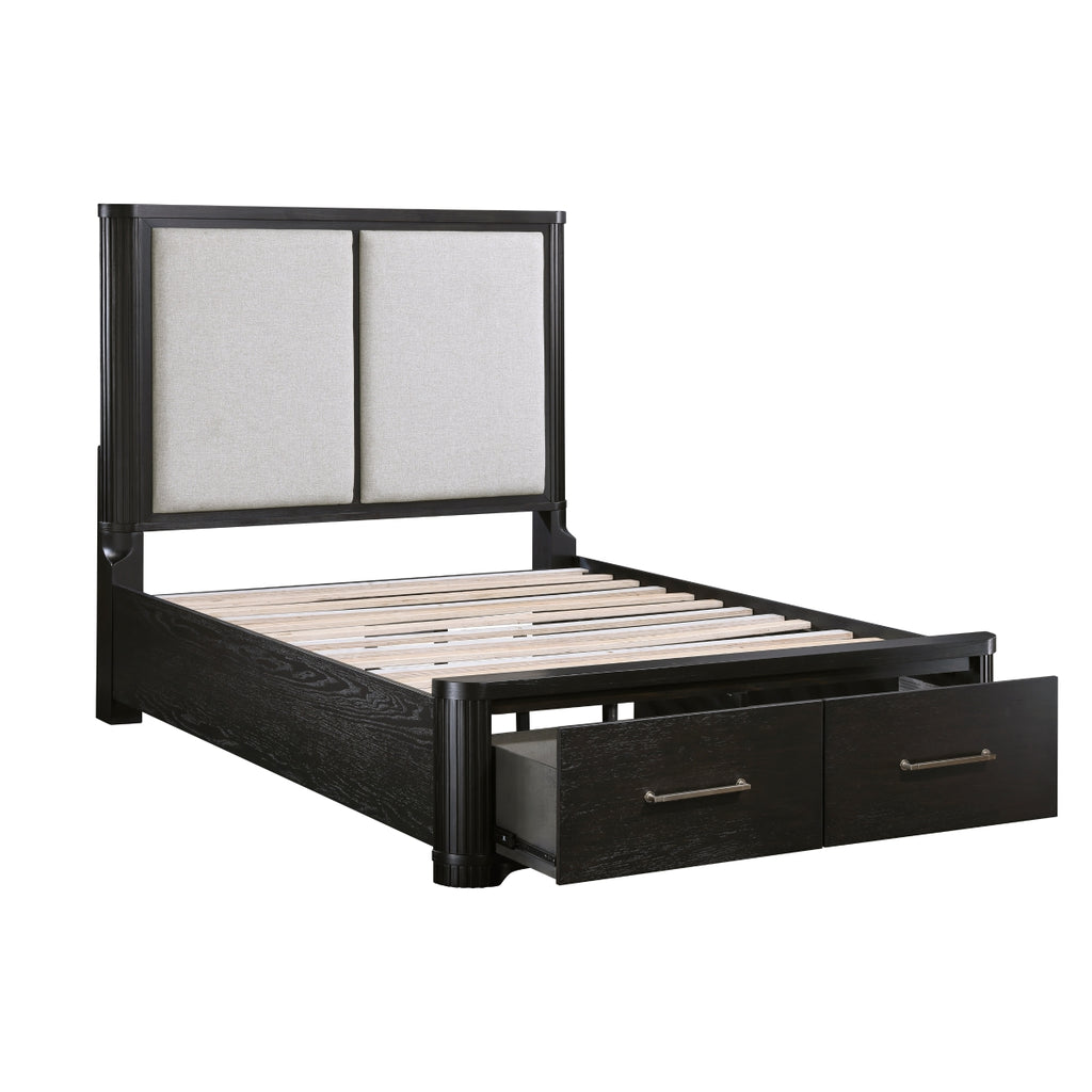 Queen Platform Bed with Footboard Storage - Gilbert - product view 8