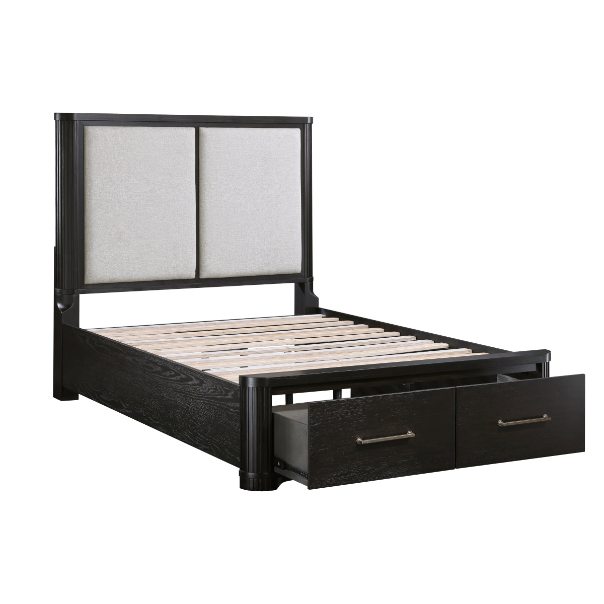 Queen Platform Bed with Footboard Storage - Gilbert - product view 8