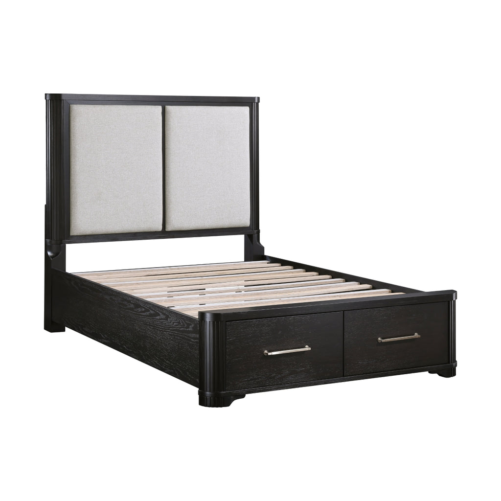 Queen Platform Bed with Footboard Storage - Gilbert - product view 4
