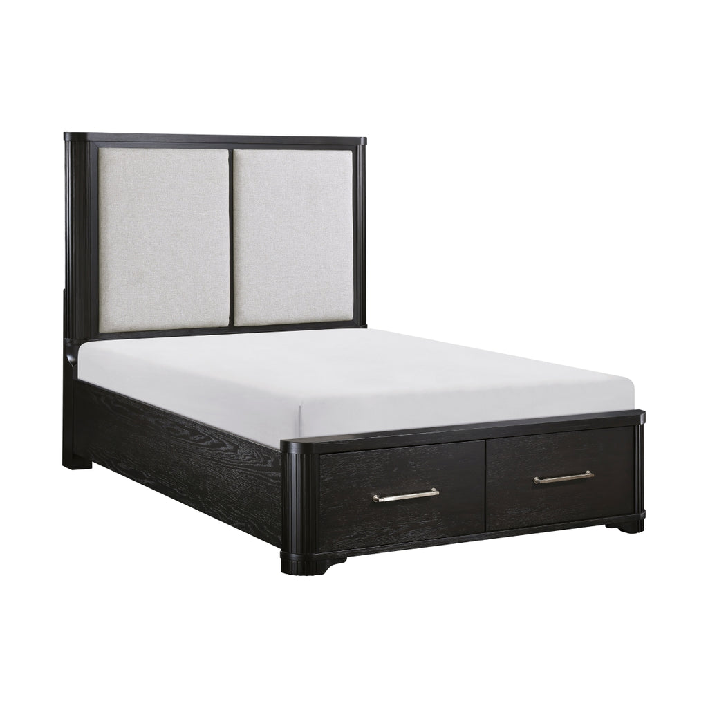 Queen Platform Bed with Footboard Storage - Gilbert - product view 3