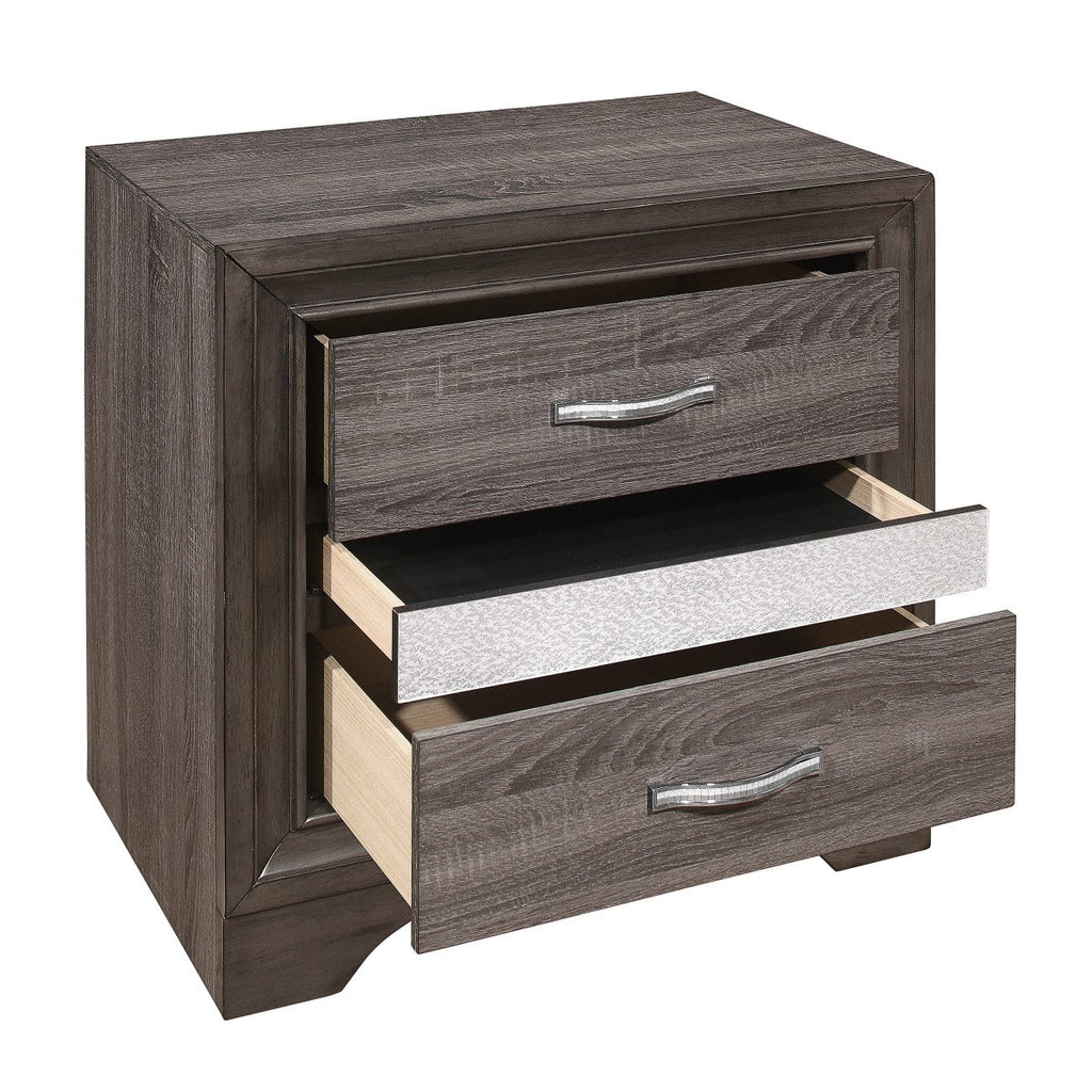 Luster Night Stand - open drawer view
