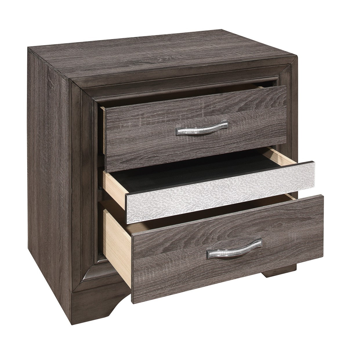Luster Night Stand - open drawer view