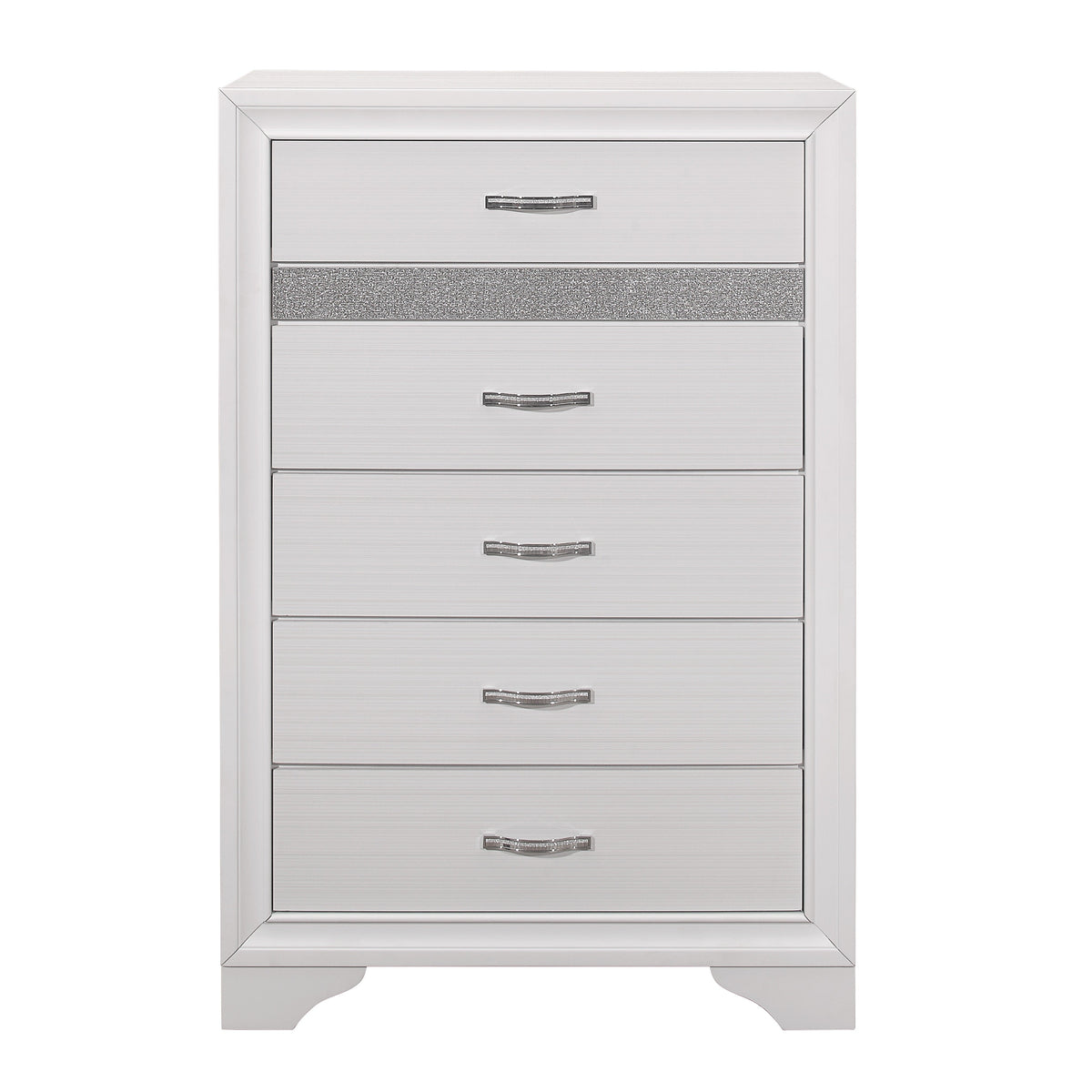 BRM-Luster White Silver Glitter Chests