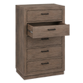 Brown Corbin Chest — 45-degree view with second drawer open