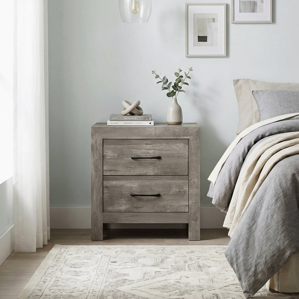 Gray Corbin Night Stand - front view