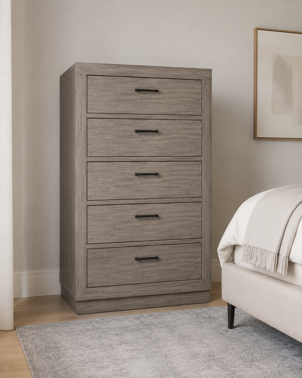 Corbin Chest — neutral bedroom scene