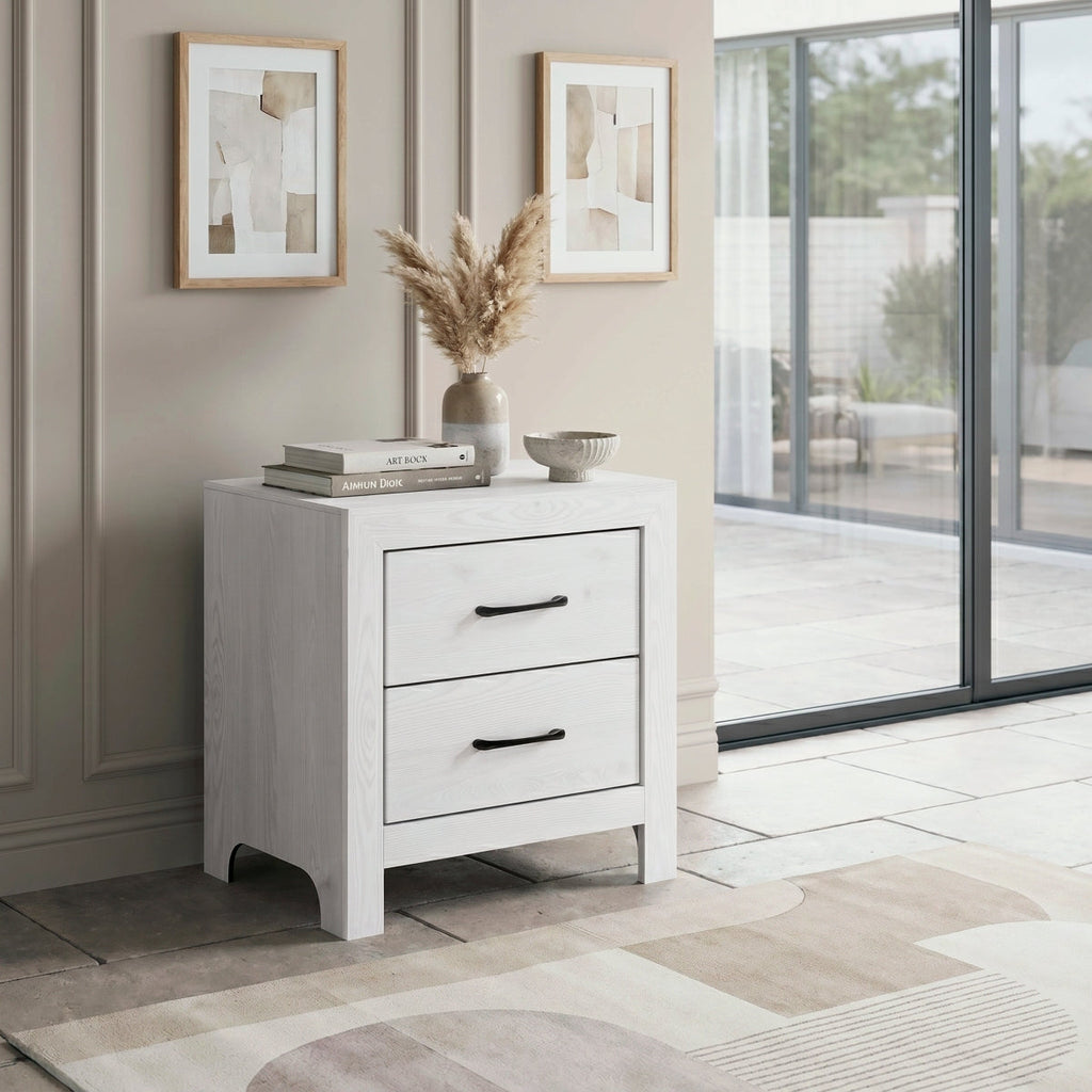 White Corbin Night Stand - side view