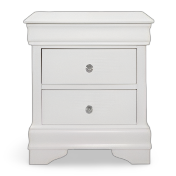 White Lana Night Stand - front view