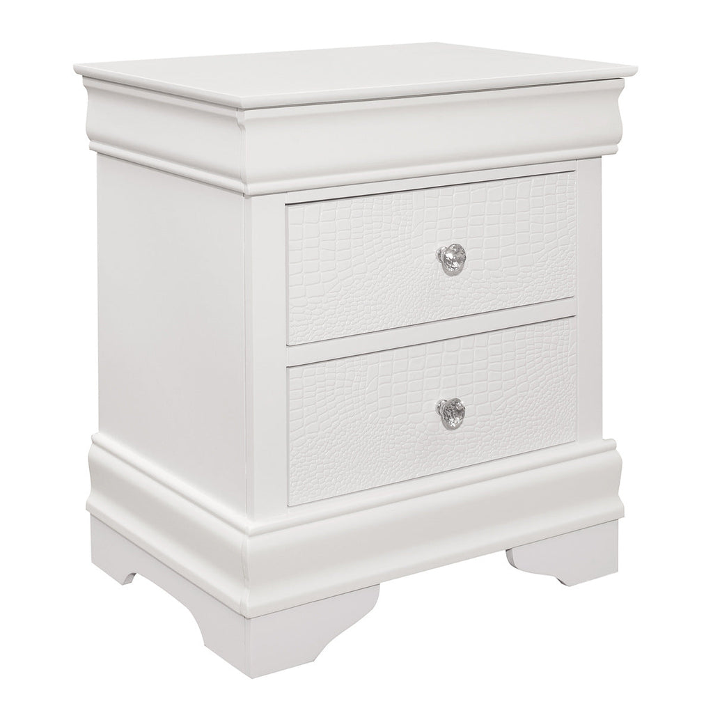 White Lana Night Stand - side view