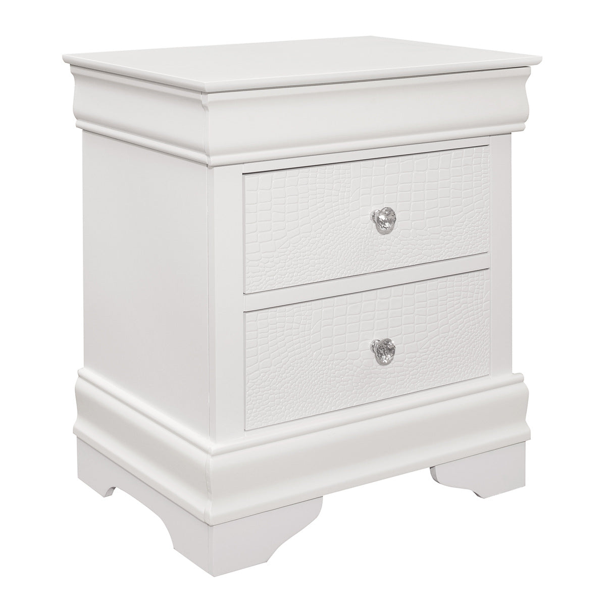 White Lana Night Stand - side view
