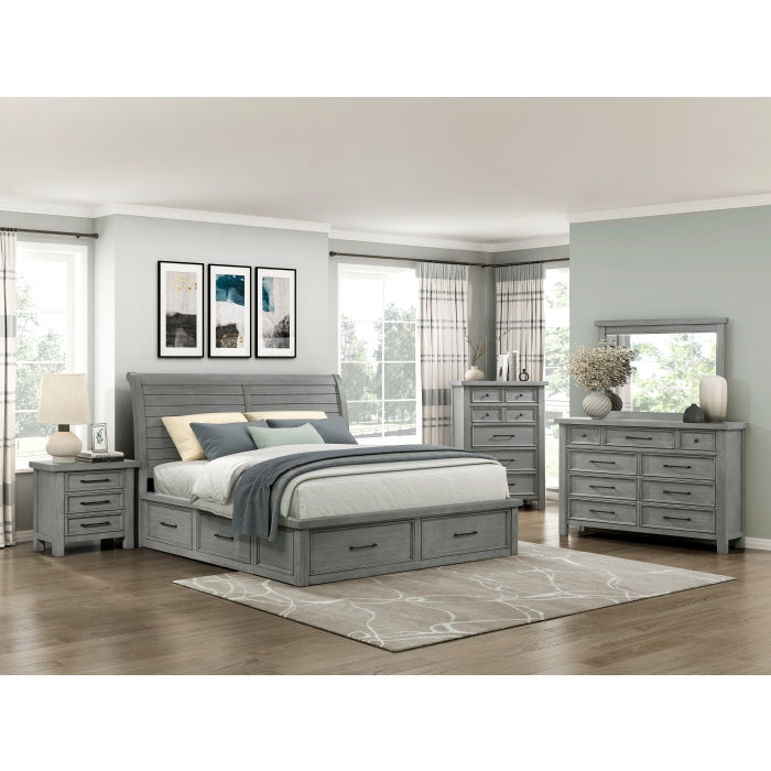Dark Gray Logandale Night Stand - bedroom scene
