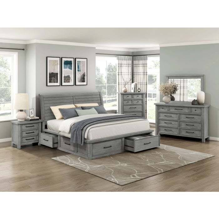 Dark Gray Logandale Night Stand - bedroom scene