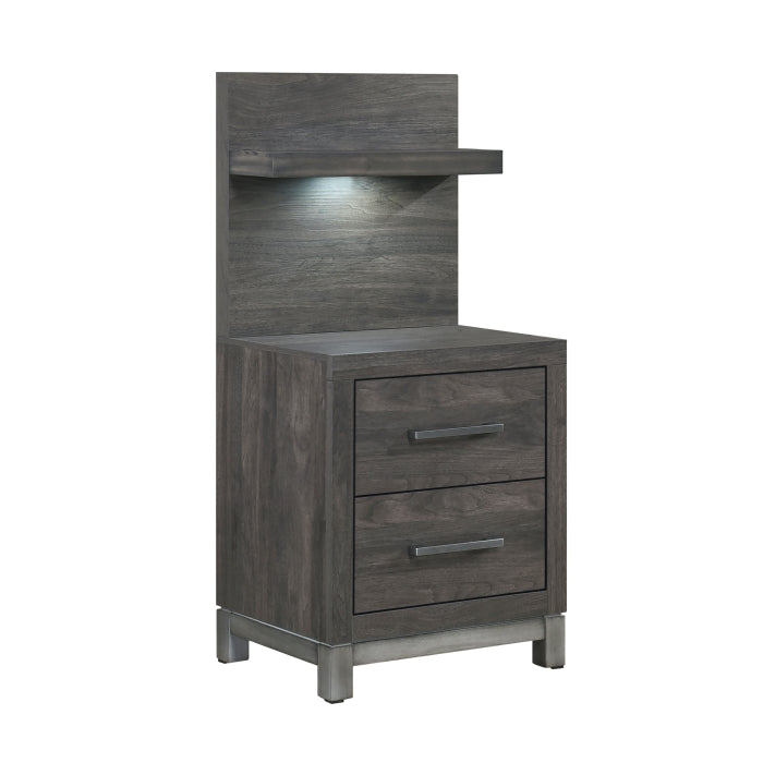 Zephyr Night Stand with Wall Panel (1577DG-4P*)