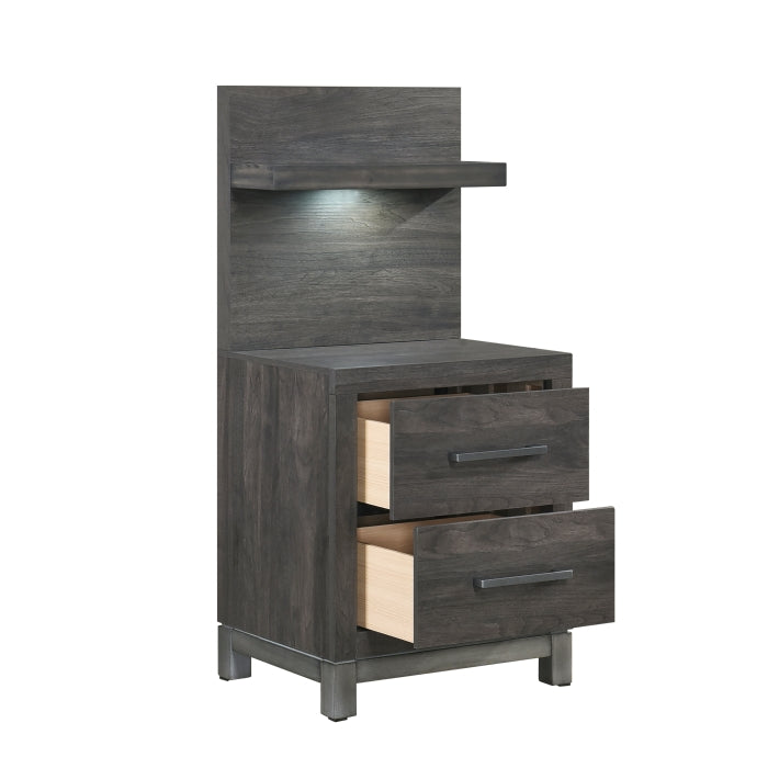 Zephyr Night Stand with Wall Panel (1577DG-4P*)