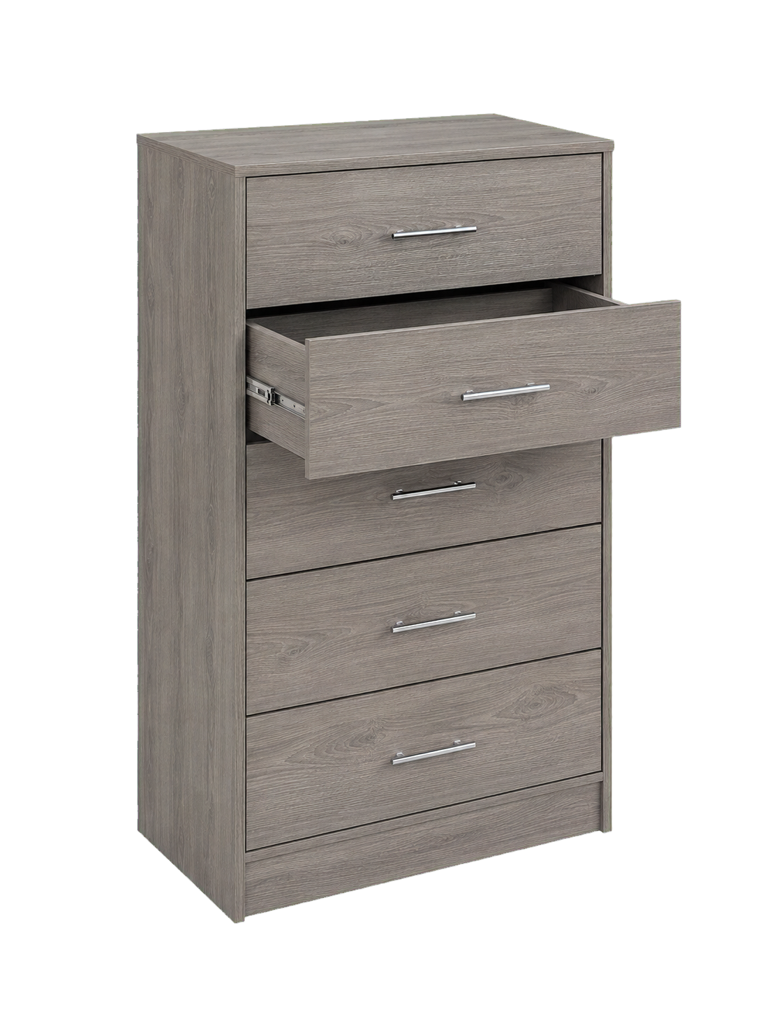 Davi Chest — 45-degree view with second drawer open