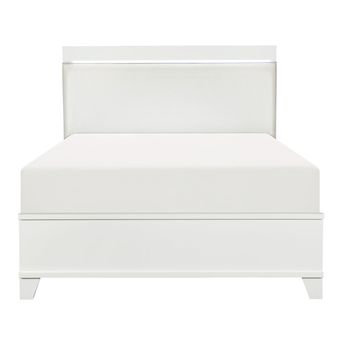 Kerren White Platform Bed with LED Lighting - HD product view