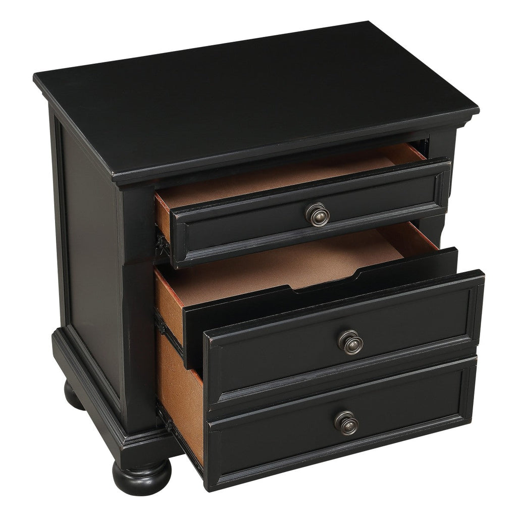 Laurelin Night Stand, Hidden Drawer (1714BK-4) - open drawer view