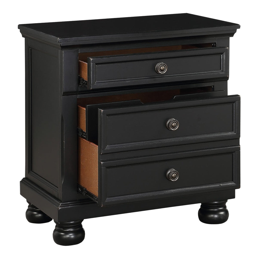 Laurelin Night Stand, Hidden Drawer (1714BK-4) - open drawer view