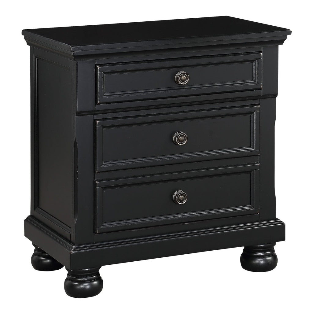 Laurelin Night Stand, Hidden Drawer (1714BK-4) - side view