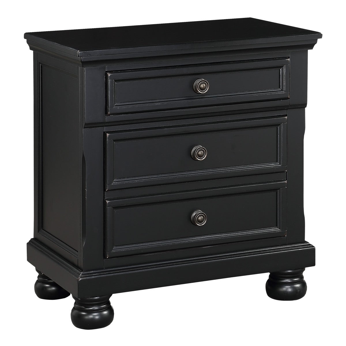 Laurelin Night Stand, Hidden Drawer (1714BK-4) - side view