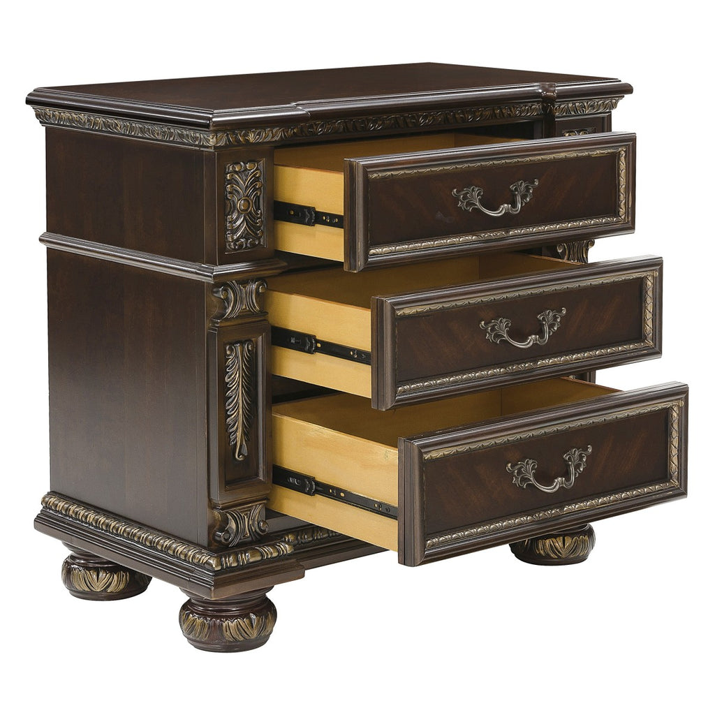 Catalonia Night Stand - open drawer view
