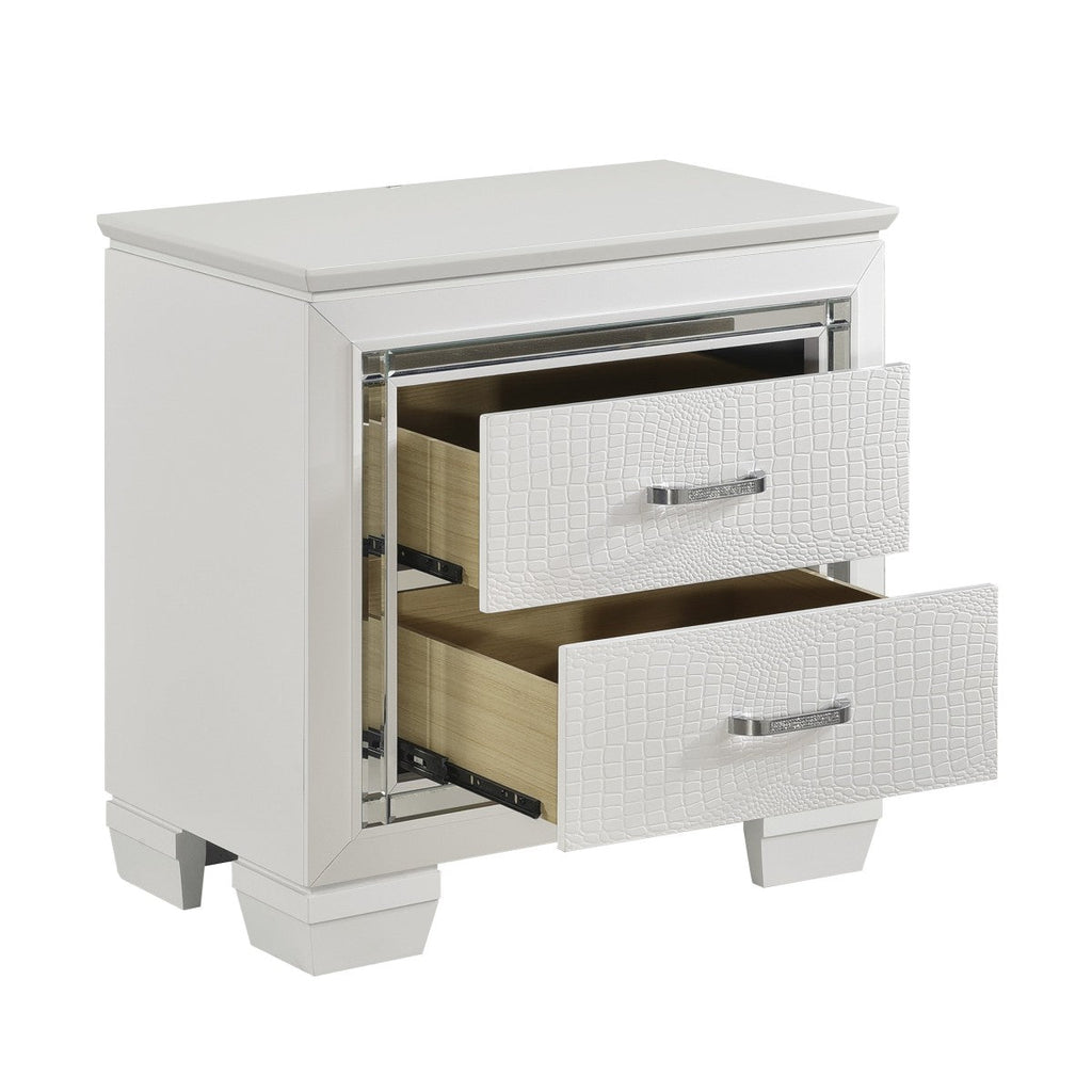 Allura Night Stand, LED Lighting (1916W-4) - open drawer view