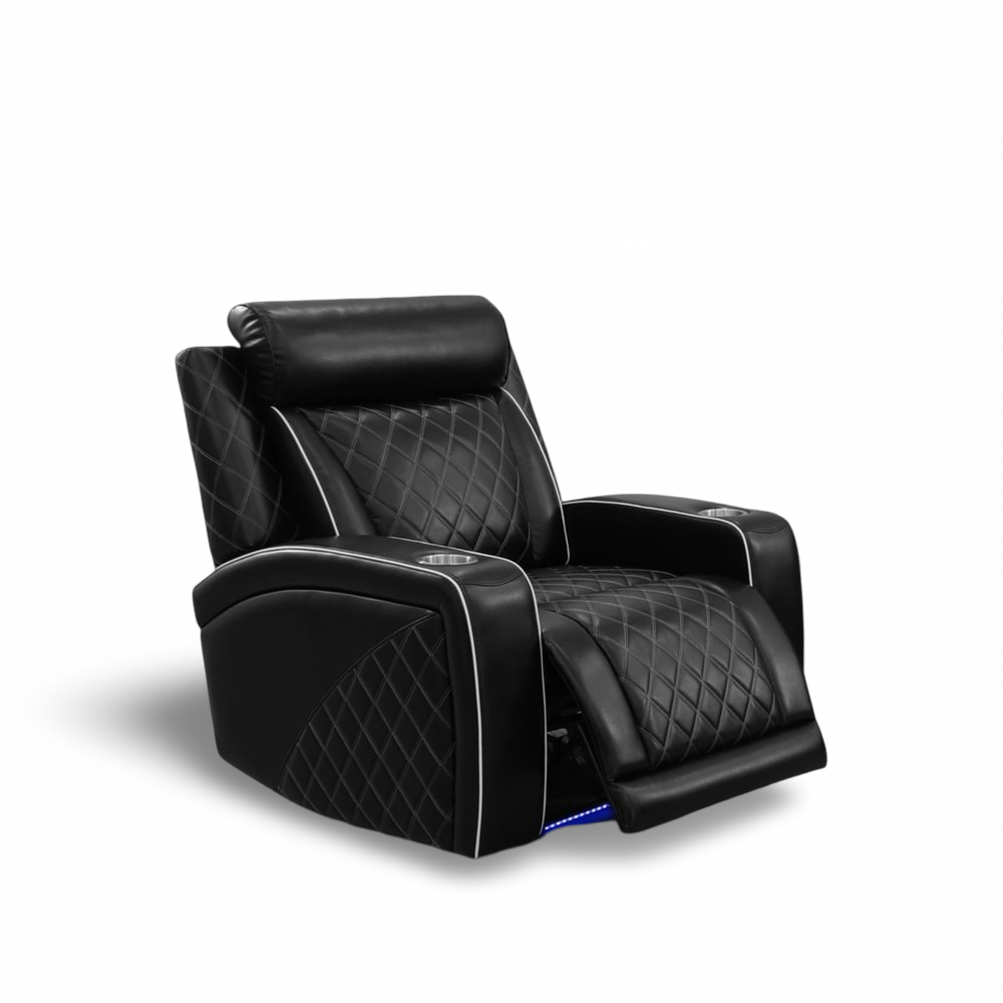 Balck Herringbone Reclining Chiar w/ LED