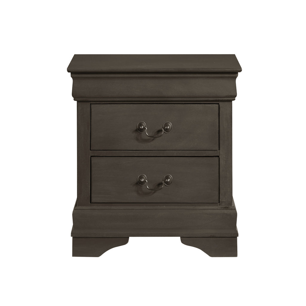 Silver Gray Mayville Night Stand - front view