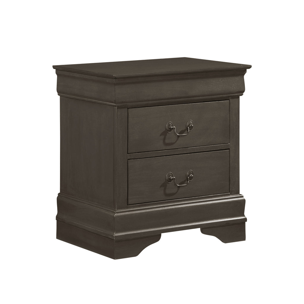 Silver Gray Mayville Night Stand - side view
