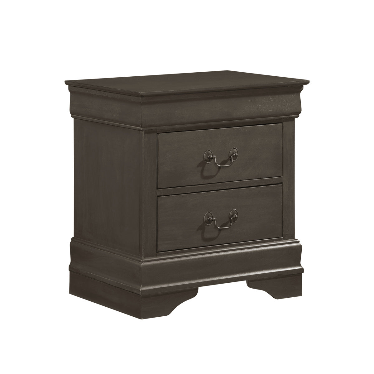 Silver Gray Mayville Night Stand - side view